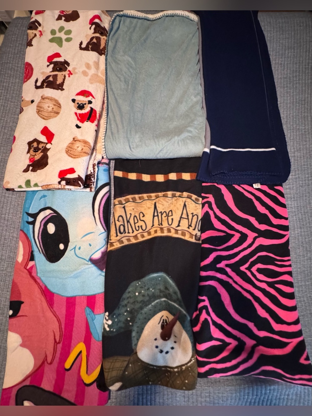 Assorted Kids Plush Throw Blanket - Pink, Blue, Navy, Cream, Black